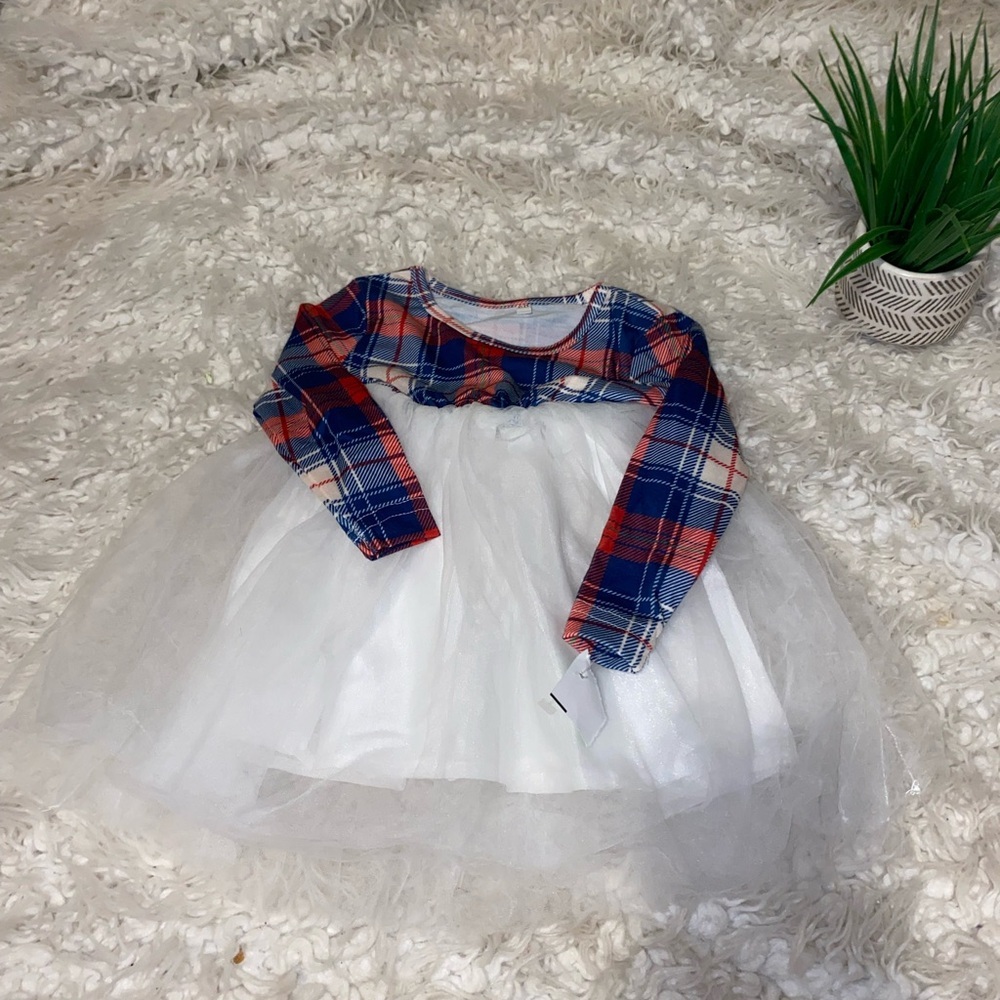 NWOT POP Plaid Infant Dress  3-6m or 60 European tulle k4 3 for $15 w bundle